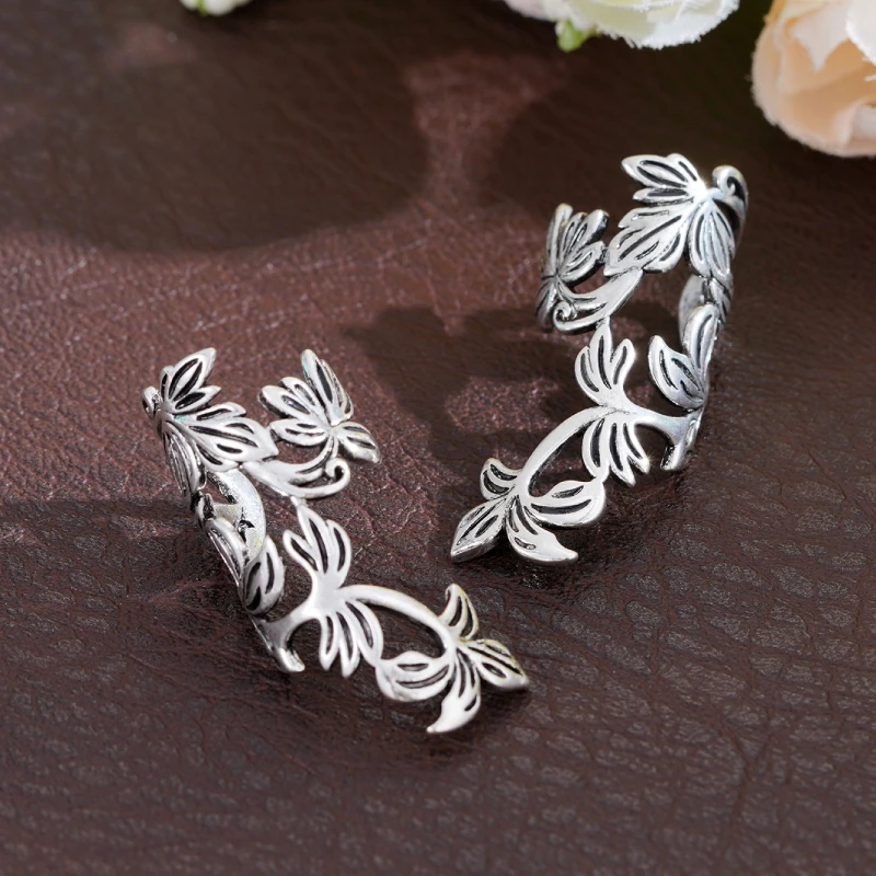 Huitan Weinrebenförmiger Ohrclip für Frauen, schlicht, stilvoll, für den täglichen Gebrauch, zarte Geschenke, Retro-Ohrringe, Schmuck – Detail 6