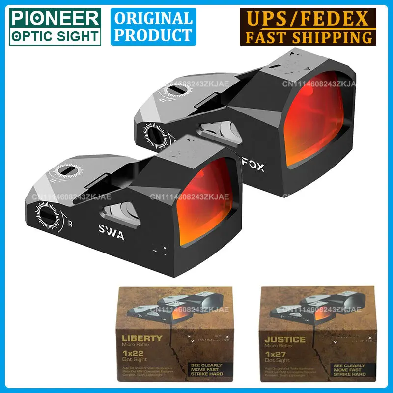 ORIGINAL Liberty & Justice 1×22/1×27 Red Dot Sight 3MOA for RMR Footprint Pistol Handgun Open Reflex Sight Riflescope Shake Wake