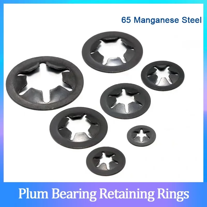 

50/100PCS M3 M4 M5 M6 M8 M10 M12 Push-on Locking Washers 65 Manganese Steel Star Lcok Plum Bearing Retaining Rings Washer Clip