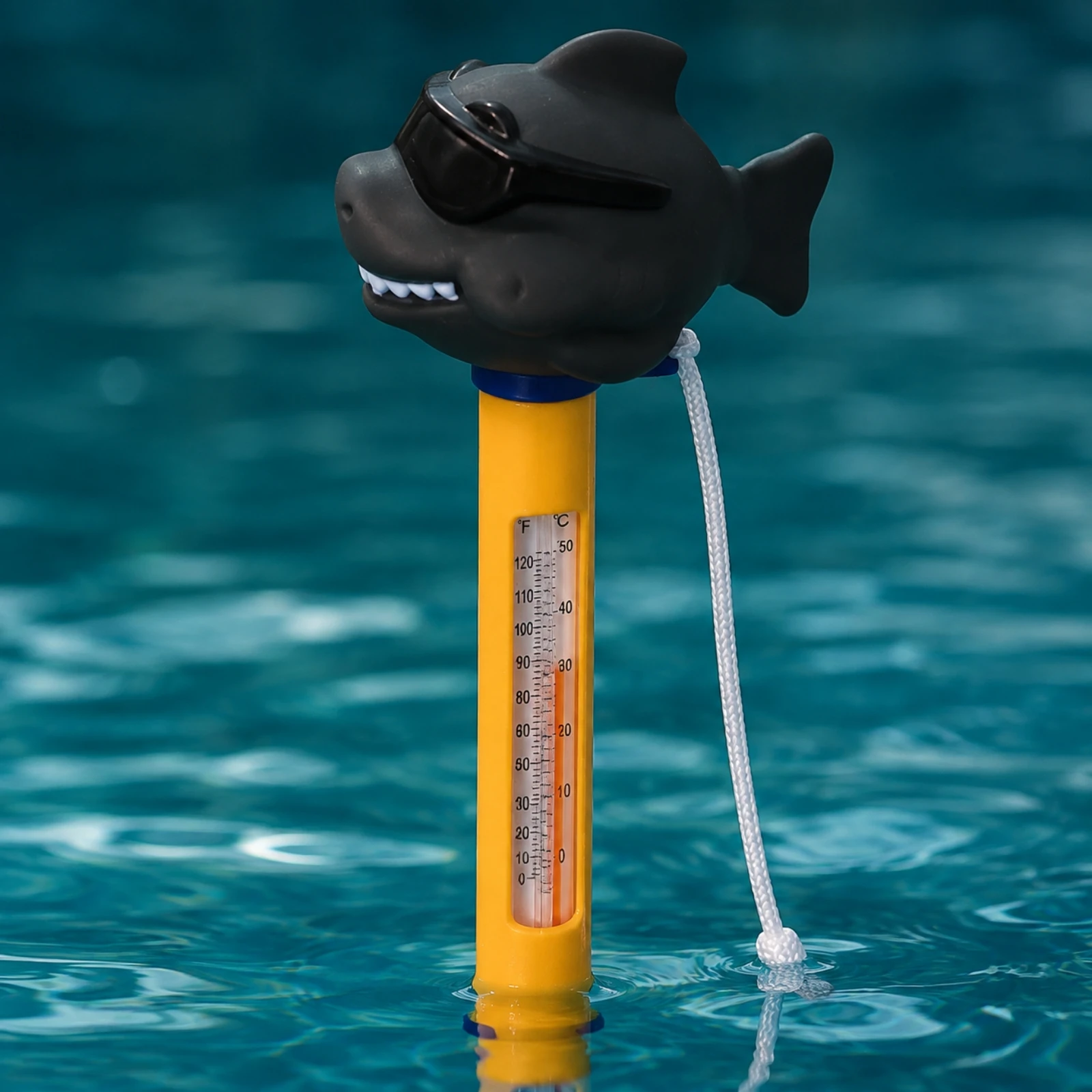 Shark Pool Thermometer Easy-to-Read Shark-Shaped Floating Thermometer Playful Cute for Families, Baby Pools, Spas