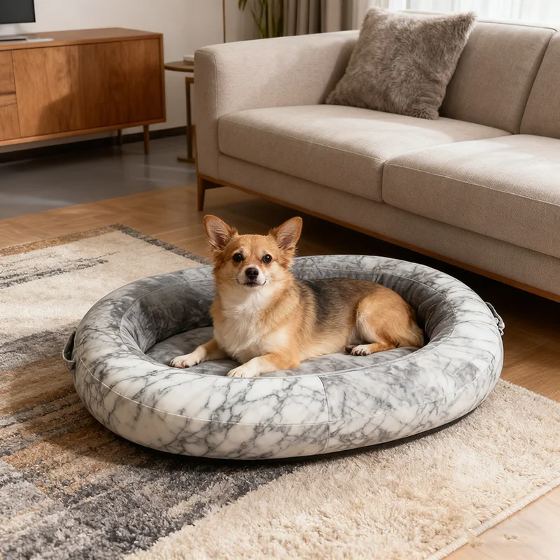 71X45X9.8 Inch Extra-Large Premium Adult Dog Bed Suitable for Adults and Pets, Waterproof Liner, Thickened Inflatable Liner, Deflatable, Foldable Large Adult Dog Bed