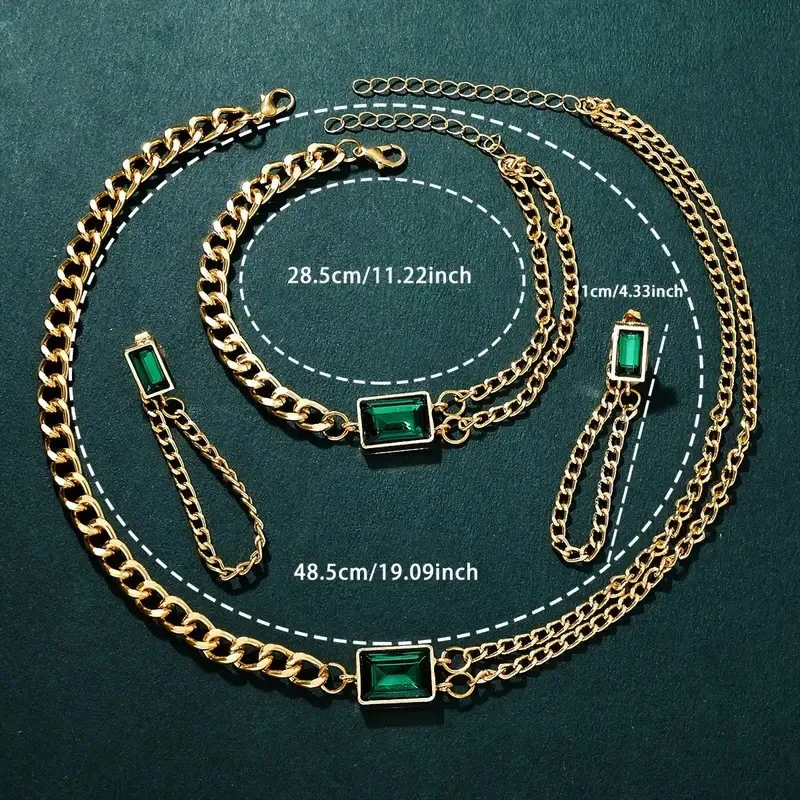 Luxury Women's Square Watch Women's Steel Chain Small Watches Jewelry Earrings Bracelet Necklace Set Birthday Gift