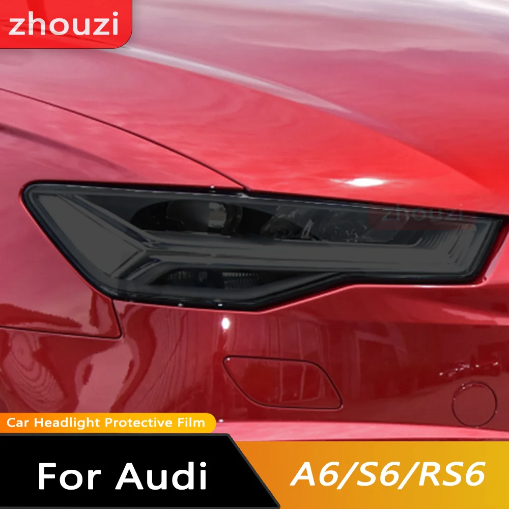 

For Audi A6 C7 4G S6 RS6 2012-2018 2016 Car Headlight Protective Film Smoked Black Tint Wrap Vinyl Transparent Lamp TPU Sticker