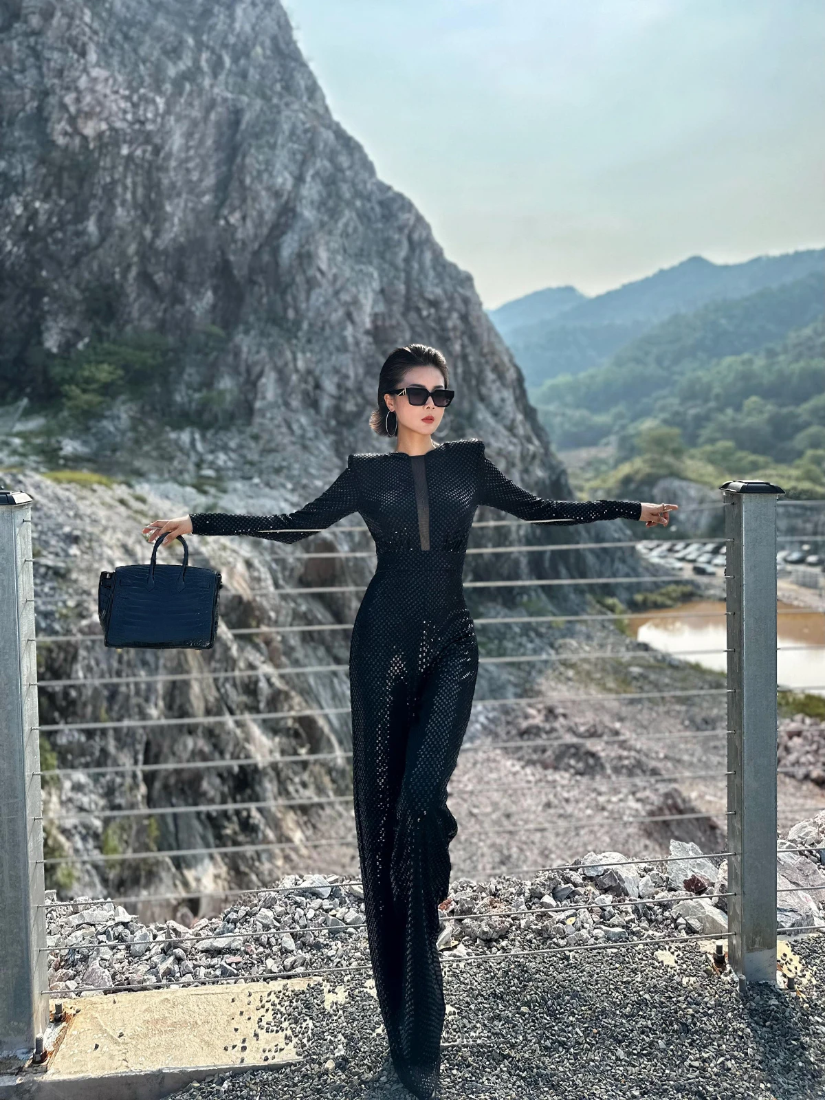 

Оригинальные брюки XULU с пайетками, прозрачные, широкие, с завышенной талией, сексуальные, шикарные, длинные, с эффектом утяжки талии