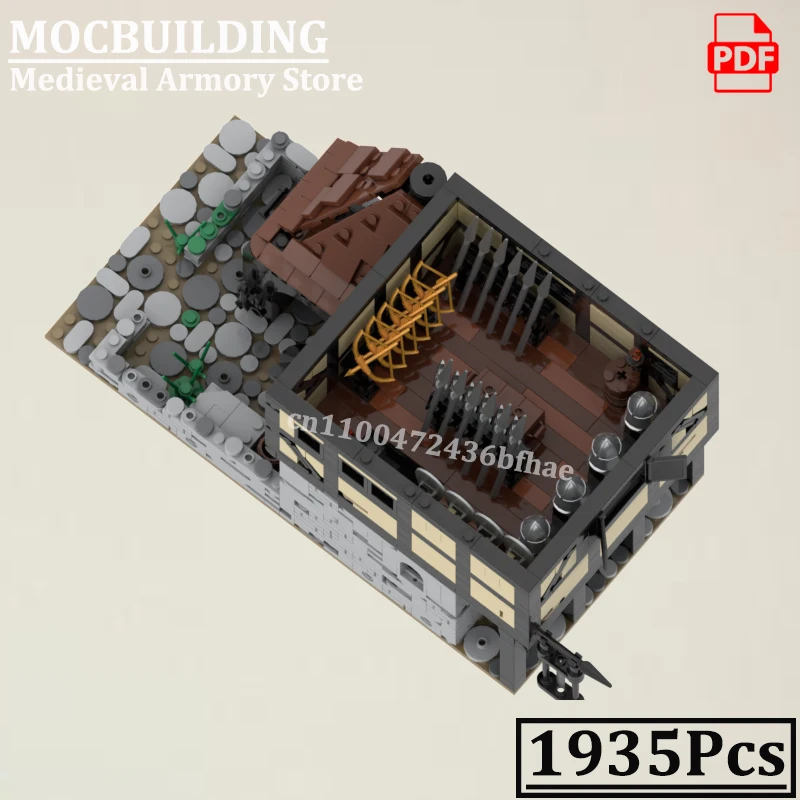 모듈형 중세 주택 무기창 철공 모델 MOCBUILDING 창의적인 브릭 건축 브릭 장난감 선물
