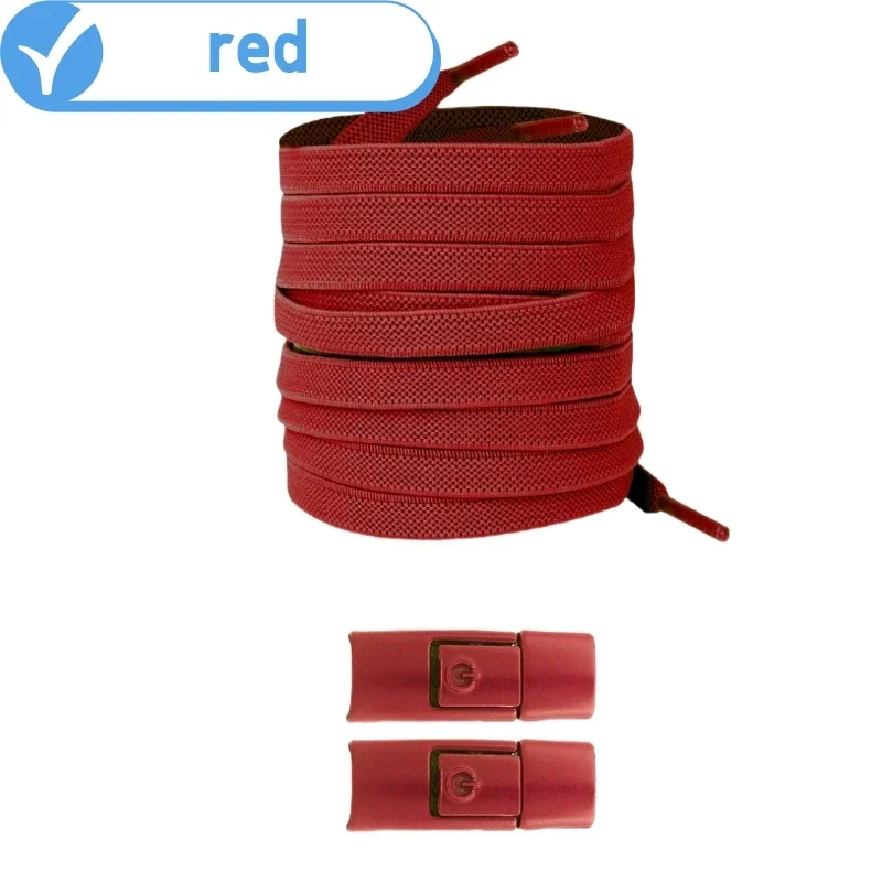 Nieuwe Zonder Banden Elastische Veters Geen Stropdas Veters Druk Lock Schoenveters Sneaker Kids Adult 8MM Verbrede Platte Schoenveter voor Schoenen