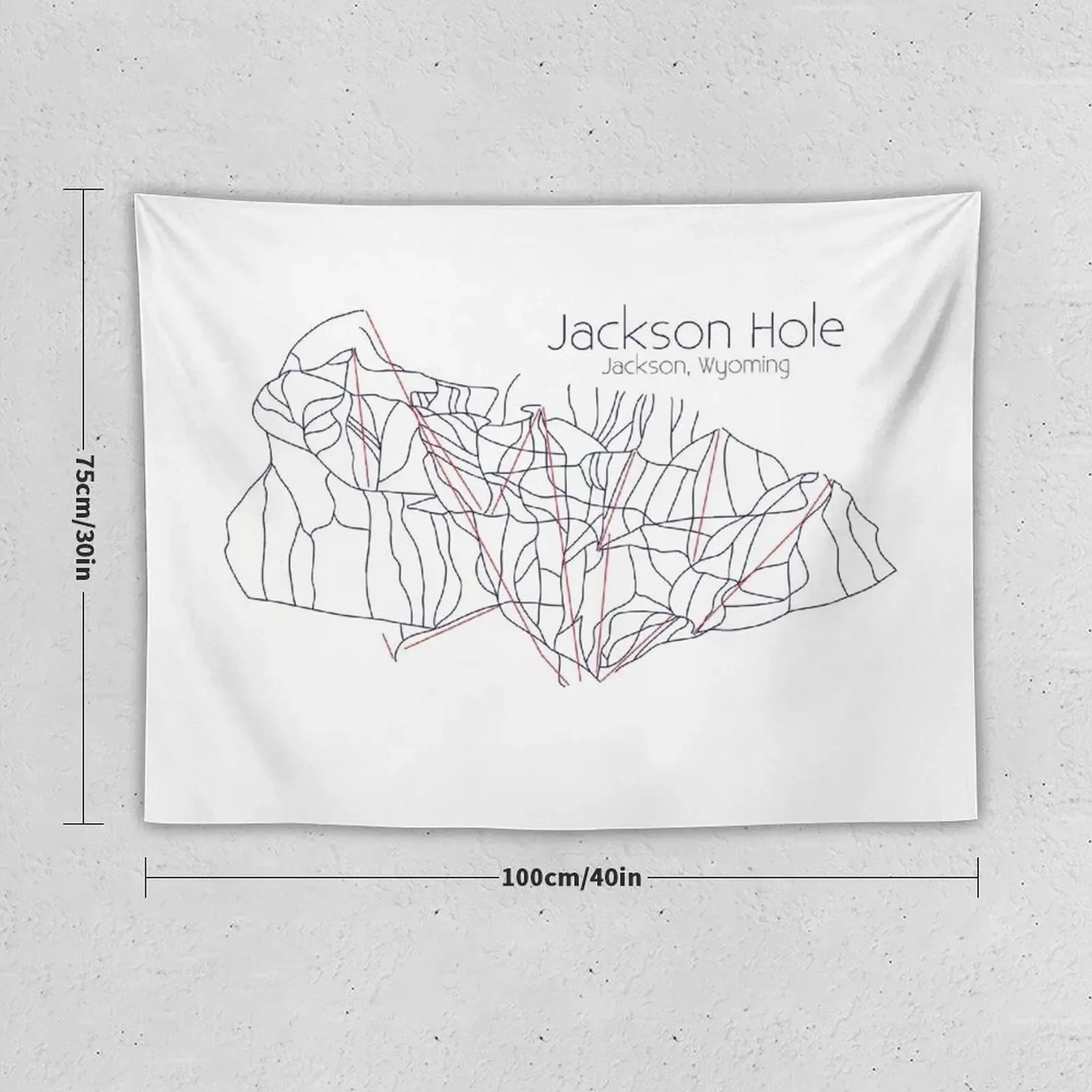 Jackson Hole Trail Map Tapestry Bedroom Decoration Home And Comfort Decor Tapestry