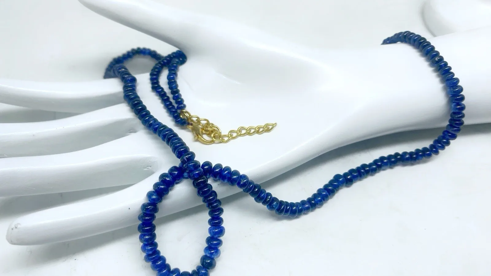 

Natural Blue Sapphire Necklace 4-5mm Round Smooth Beads 16-26” Handmade Jewelry