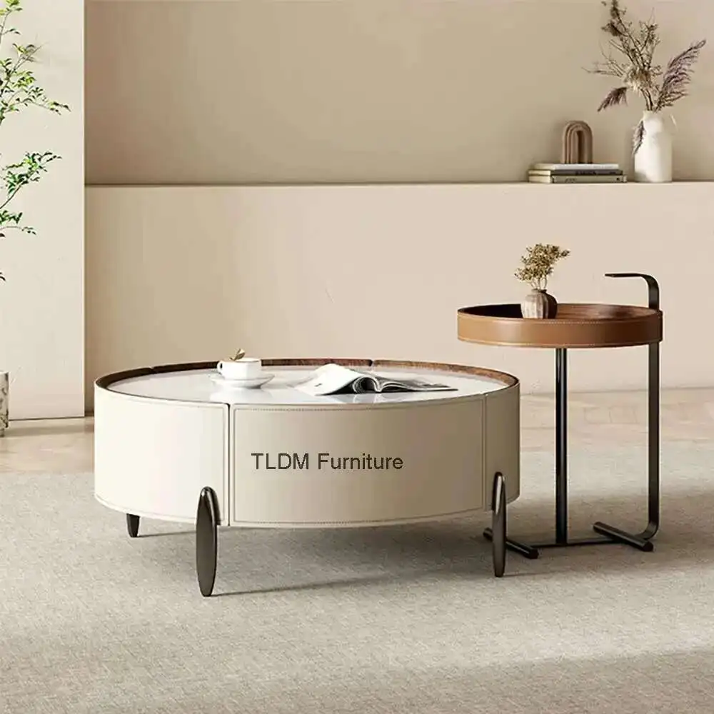 

Modern Luxury Coffee Table Aesthetic Drawers Unique Design Coffee Table Vintage Storage Table Basse De Salon Modern Furniture