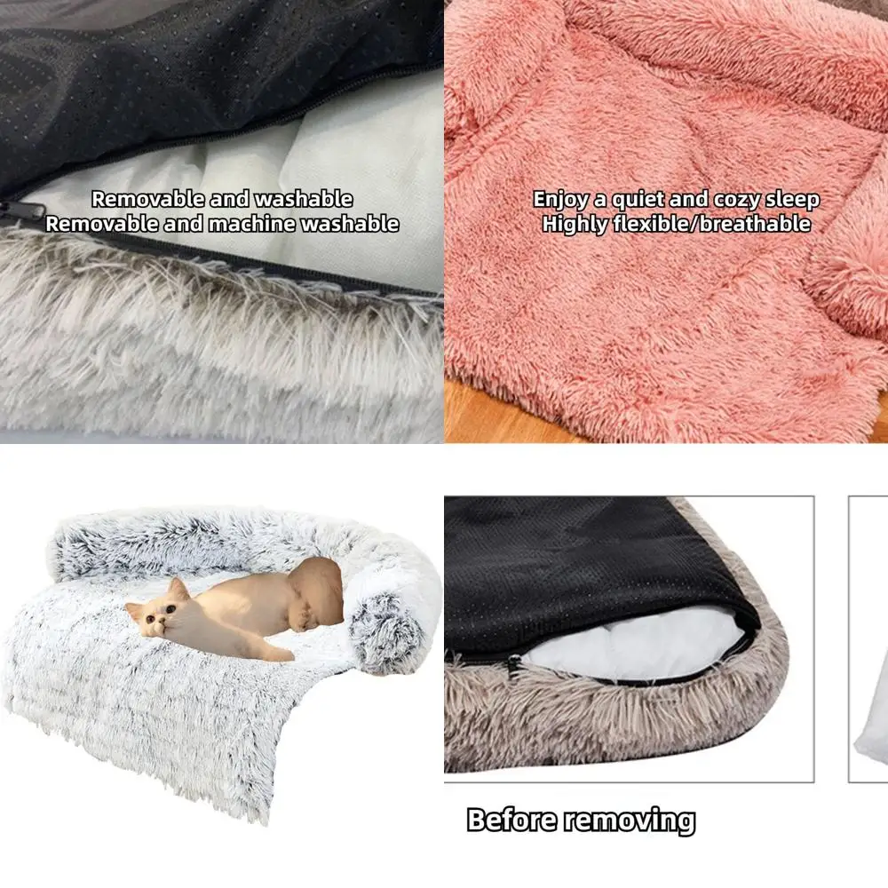 

X-Small Grey Dog Bed with Removable Washable Cover, Plush Mat for Small Dogs and Cats