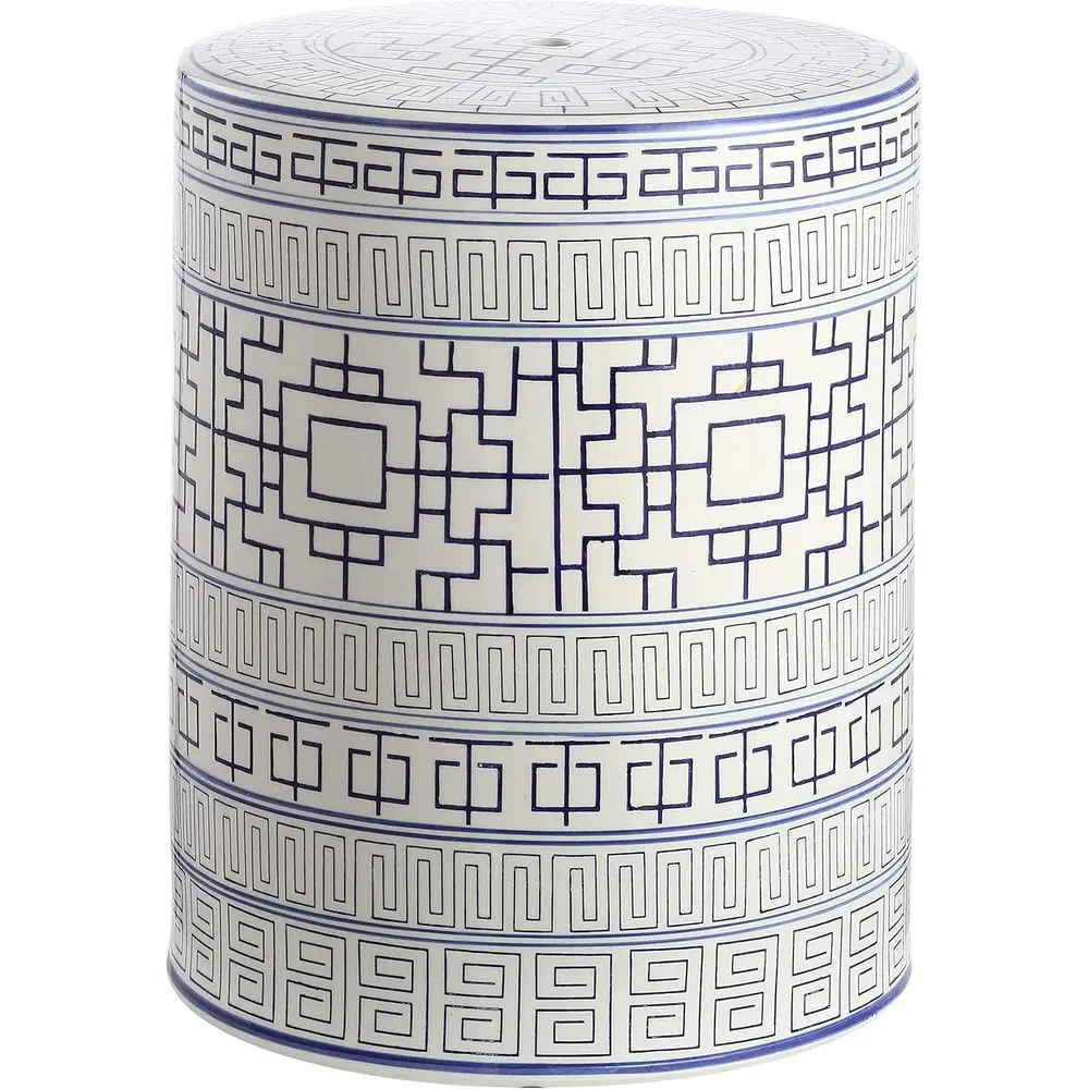 Banqueta de Jardim Parri Azul e Branca de 18 polegadas para Uso Interno/Externo