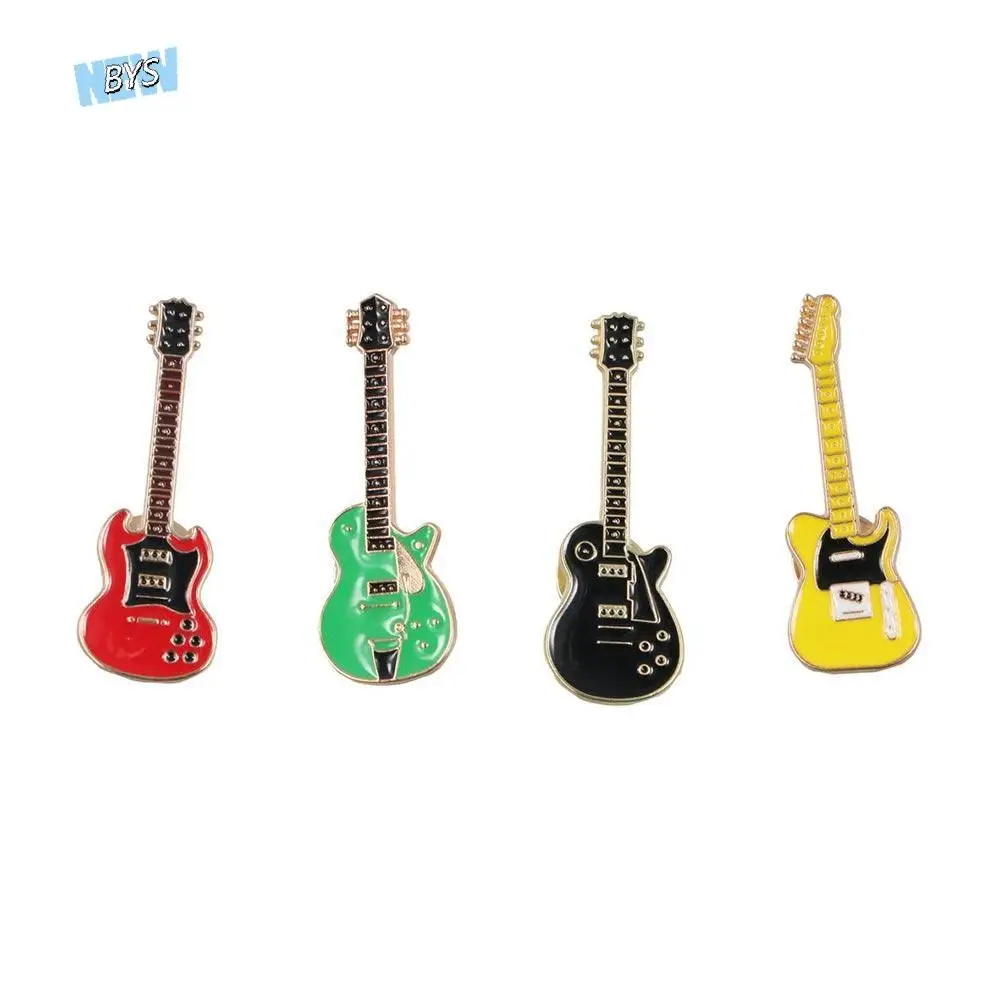 

Musical Instrument Rock Band Guitar Brooch Cartoon Metal Guitar Lapel Badge Kpop Funny Guitar Enamel Pins Bags