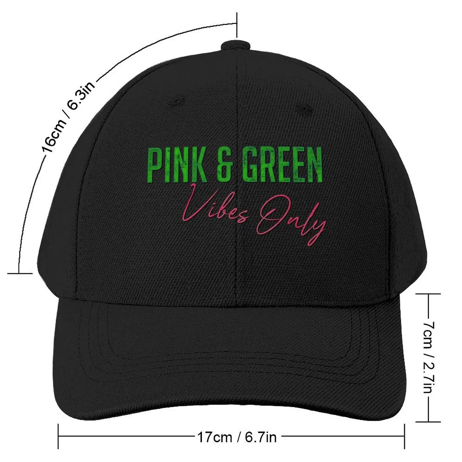 Pink and Green aka Vibes Only Baseball Cap Mountaineering Sports Cap beach hat Beach Outing Men's Baseball Women's