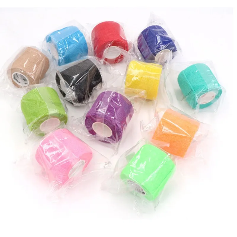 1 لفة تنفس غير المنسوجة ضمادة ذاتية اللصق ضمادة العضلات الشريط إصبع المفاصل التفاف الإسعافات الأولية الحيوانات الأليفة ضمادة مرنة 2.5-10 سنتيمتر #3