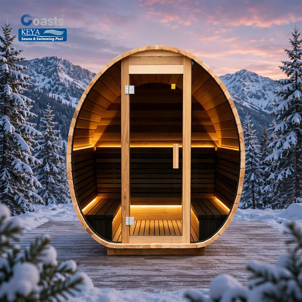 Advanced Smart WiFi Outdoor Barrel Sauna ETL Listed Safety Standard Luxury Red Cedar Wellness Cabin For USA Home Gym