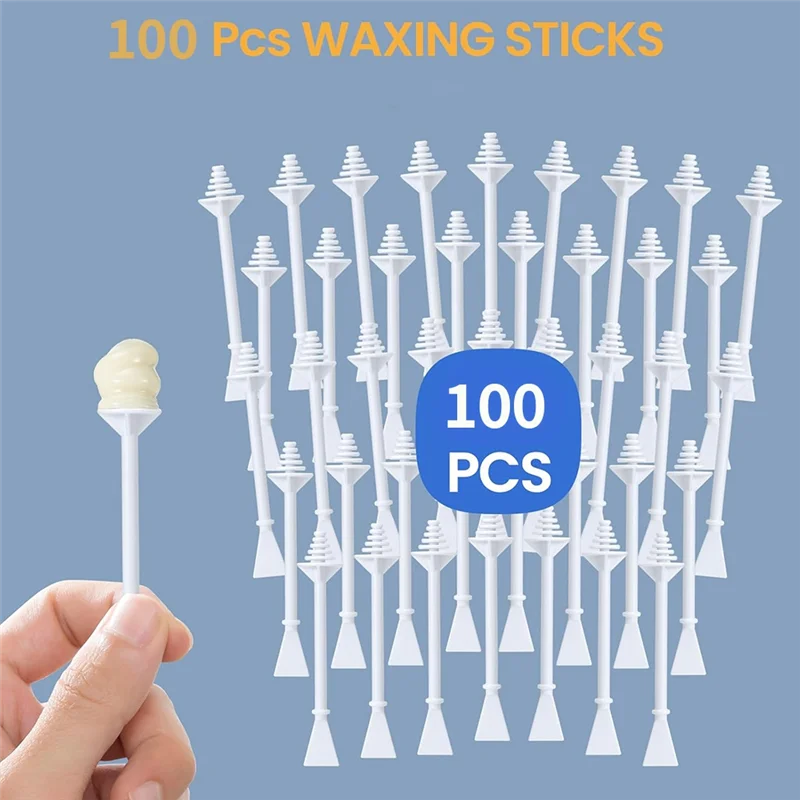 【رابات】أداة توزيع شمع الشعر مع ملعقة للاستعمال مرة واحدة، 100 قطعة من أعواد شمع الأنف لتنظيف الأنف وإزالة شعر الوجه والأذن #6
