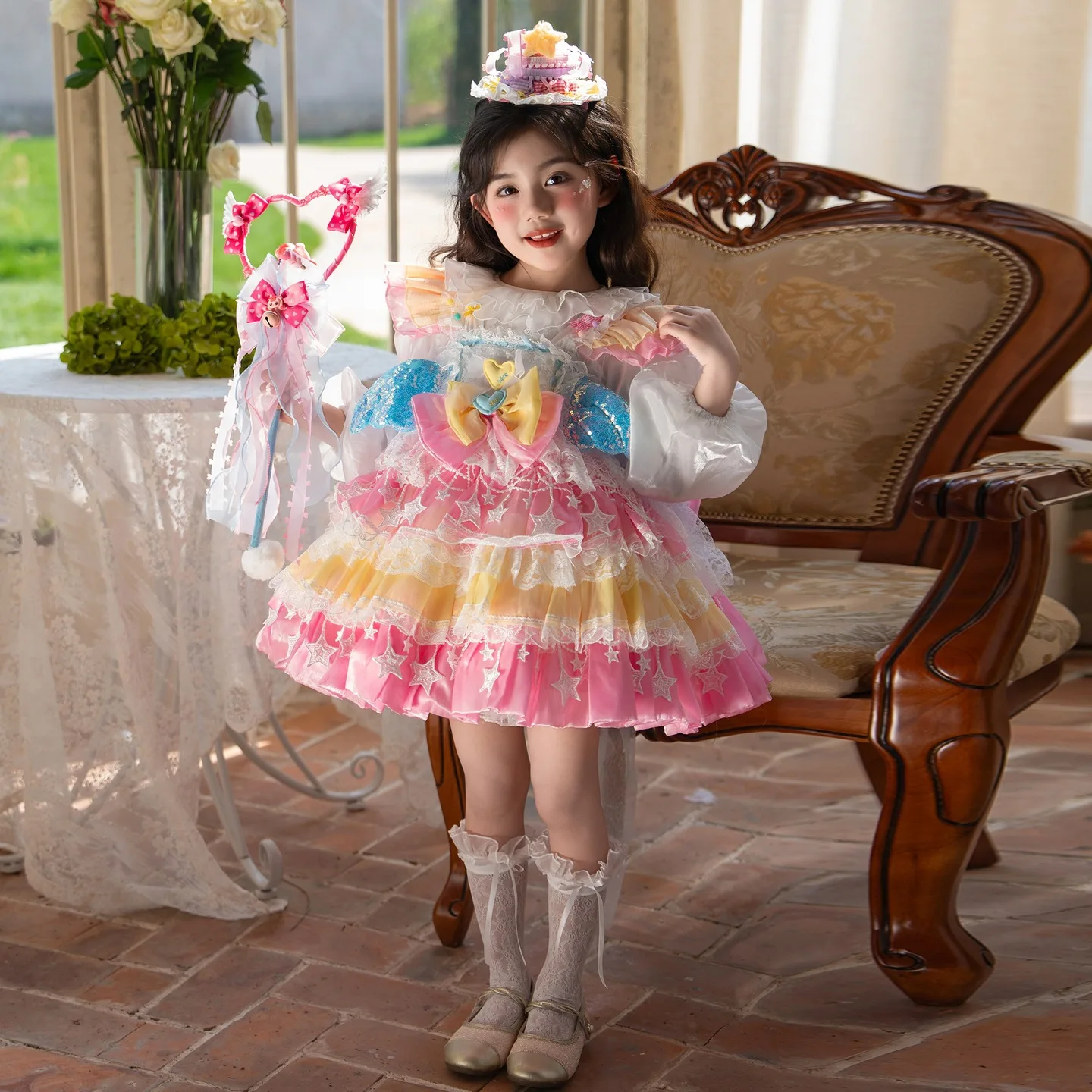 Girls Candy Lolita Princess Summer Baby Girl Love Lolita Birthday Dress Set