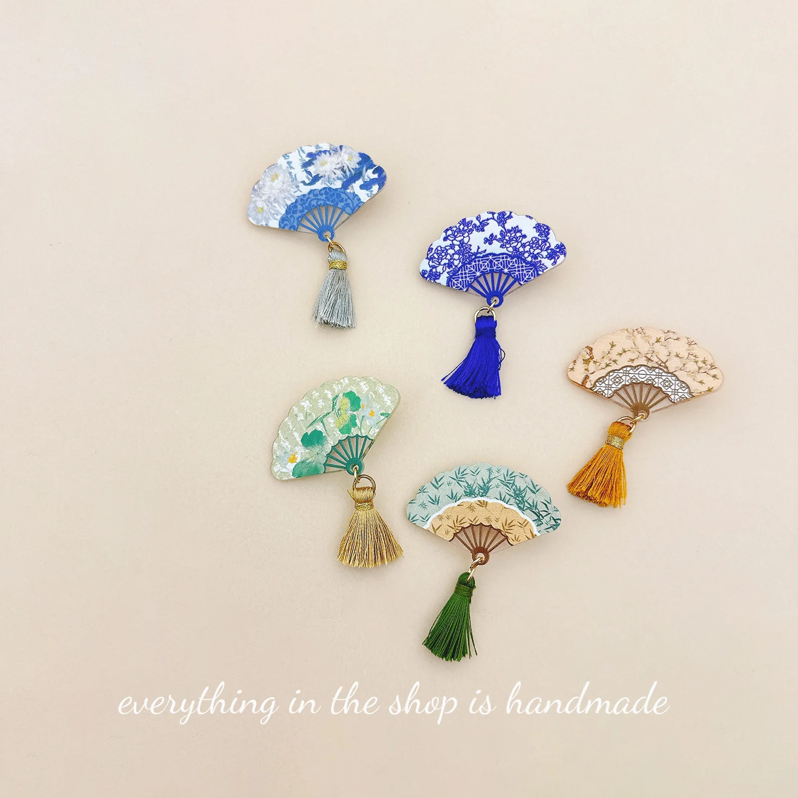 

National Style Fan Fringed Hairpin Temperament Girls Hair Accessories Ink Bamboo Retro Hanfu Children's New Chinese Headdress