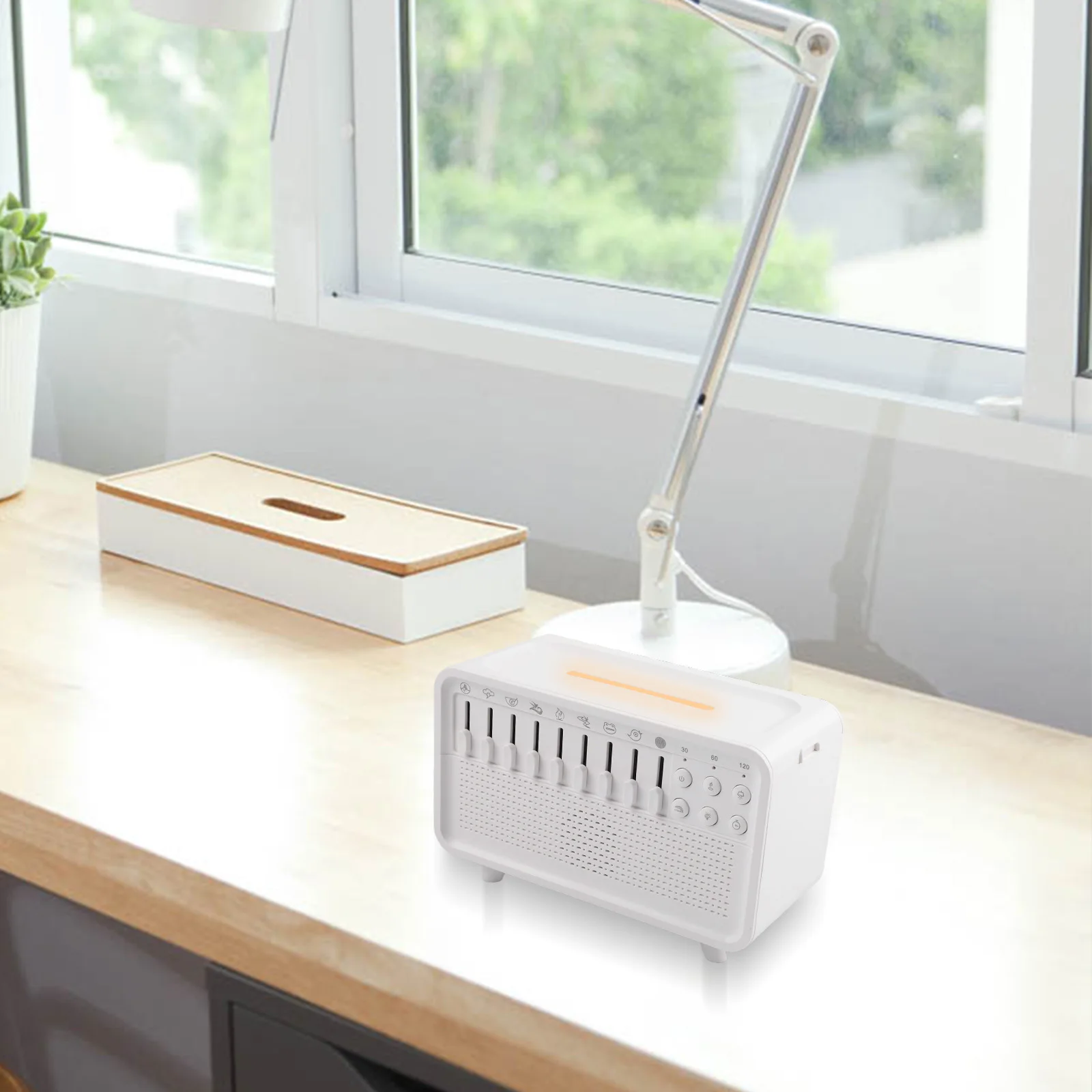 Humidifier White Noise Machine Nighttime Use Multifunctional White Noise Machine Calming Ambient Light Essential Oils Compatible