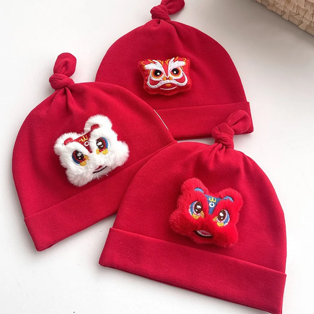 Christmas Baby Boy Hat Red Color Cute Spring Autumn Winter 0 3 Months Newborn Girl Cap Hospital Baby Bonnets