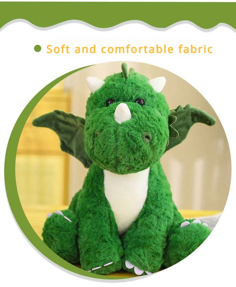 2-in-1 Transformable Green Winged Green Dinosaur Egg peluche-comodo compagno di sonno-coccole e tempo di riproduzione senza fine