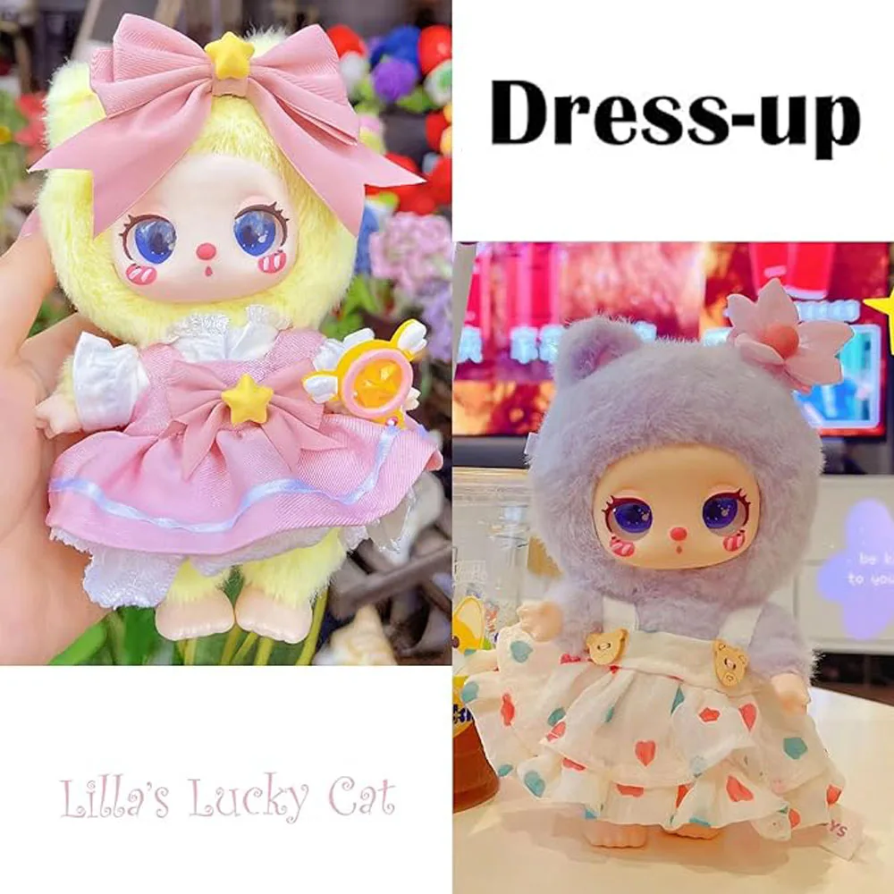 Liila Bunny الجيل الثالث من حيوانات محشوة رائعة وقابلة للجمع مع ملابس موسمية، ألوان مختلطة