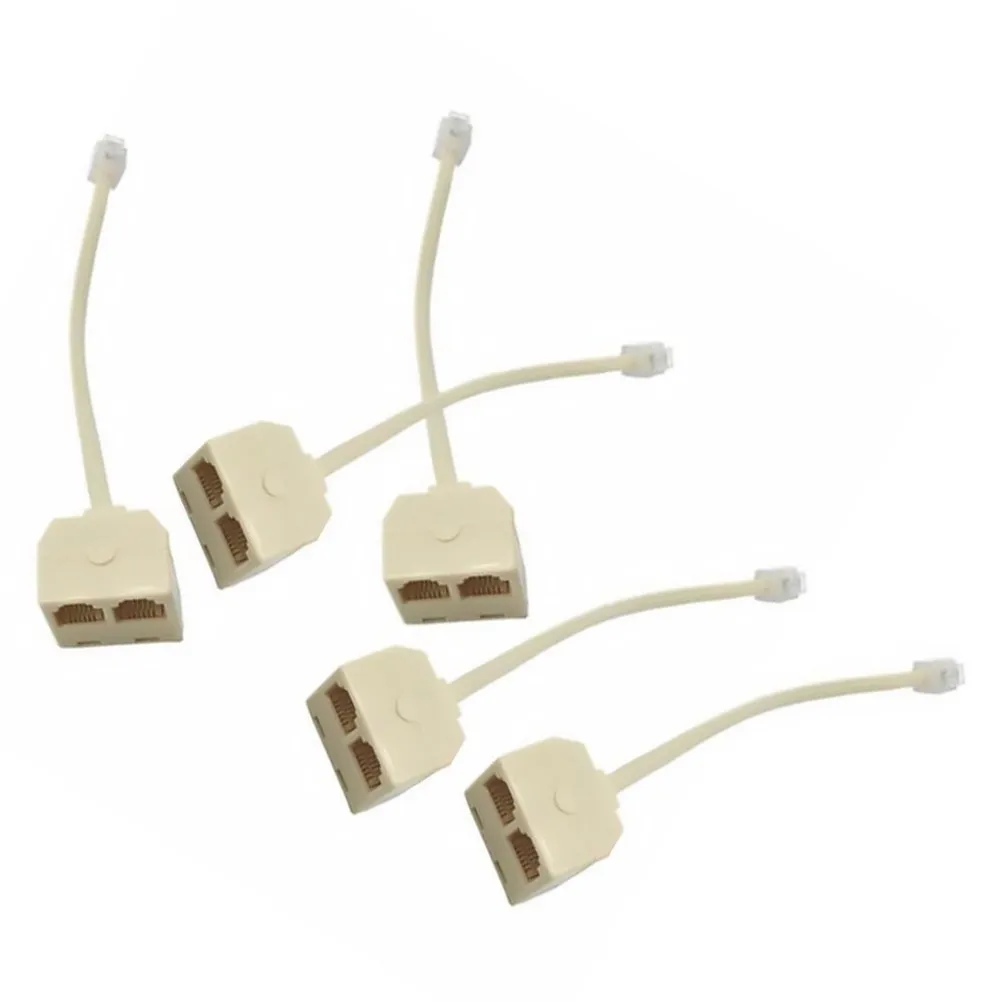 5pcs Telephone Splitter Adapter RJ11 Socket Landline Phone Plug Converter Cable Extension Plastic Dust Plug Accessories