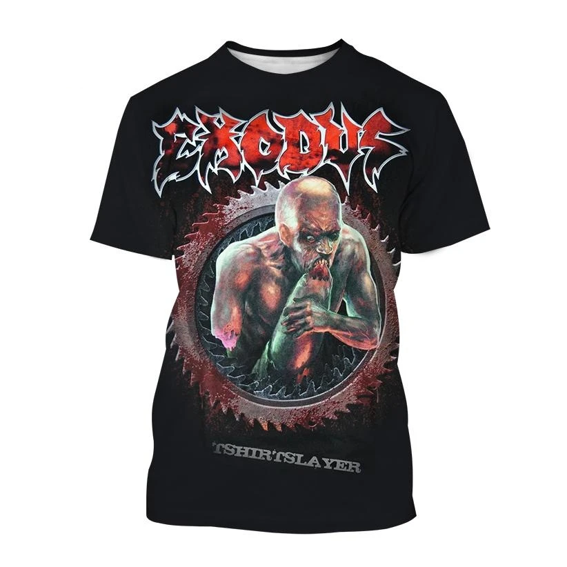 Hot Sale Exodus Personalized Printed 3D T-shirt Personalized Band Hip-hop Men and Women Casual Cool T-shirt Harajuku Street Punk