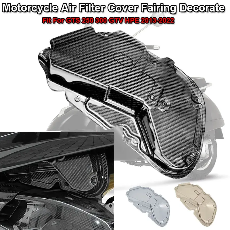 GTS 250 300 Motorcycle Accessories Air Filter Cover Fit For Vespa GTS250 GTS300 GTV HPE 2013-2022 Air Cleaner Fairing Decorates