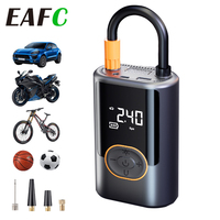 EAFC Electric Air Pump Rechargeable High Precision Car Tyre Inflator LCD Display Portable Air Pump for Car Motorcycle Bike Ball