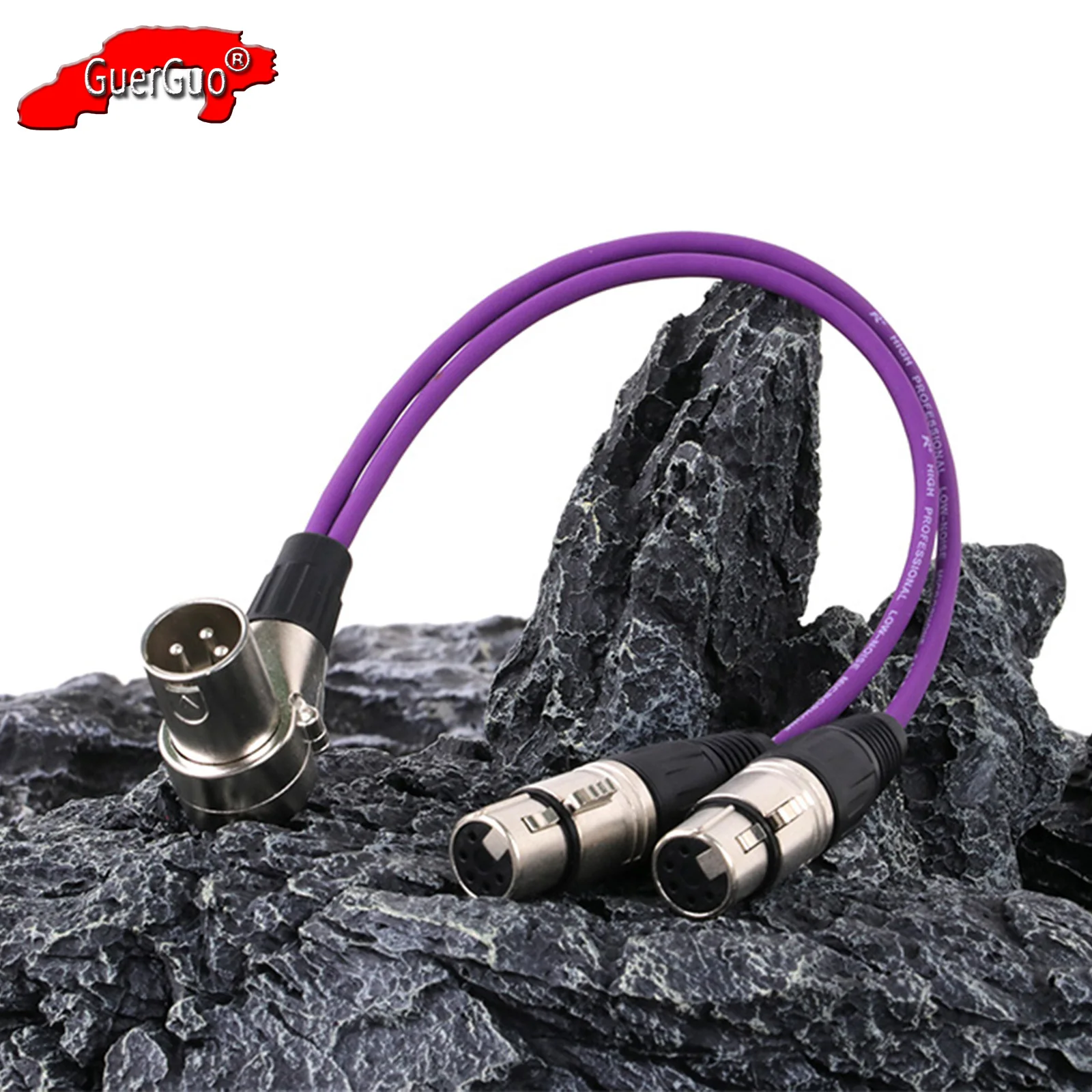 XLR Cable 3Pin XLR Male to Dual 5Pin Female Balanced Speaker MIC Amp Adapter Converter XLR Splitter Line Audio Extension Cord