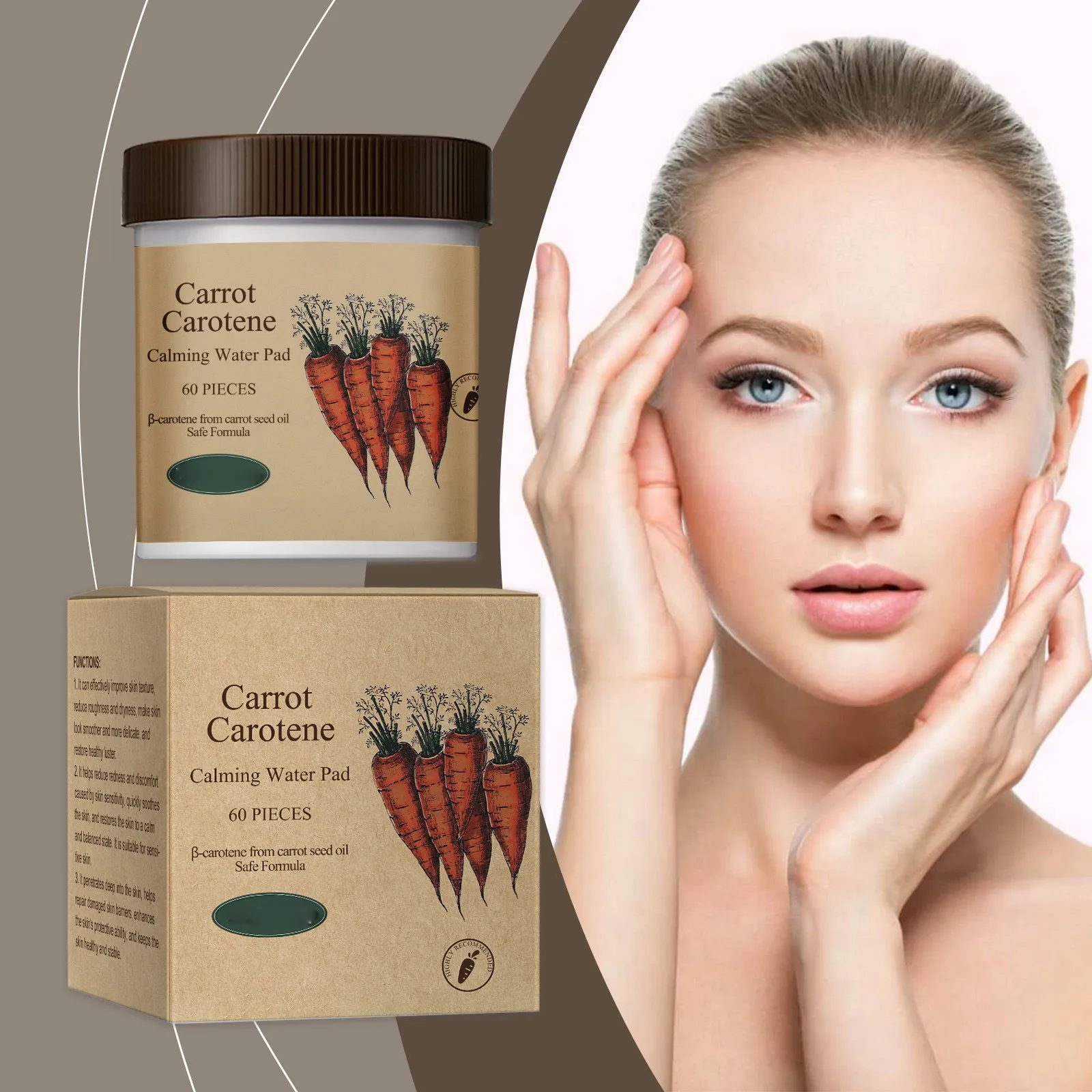 Carotene Skin Care Tablets, Facial Repairing Skin, Refreshing And Not Tight Gently Clean Pores 10ml