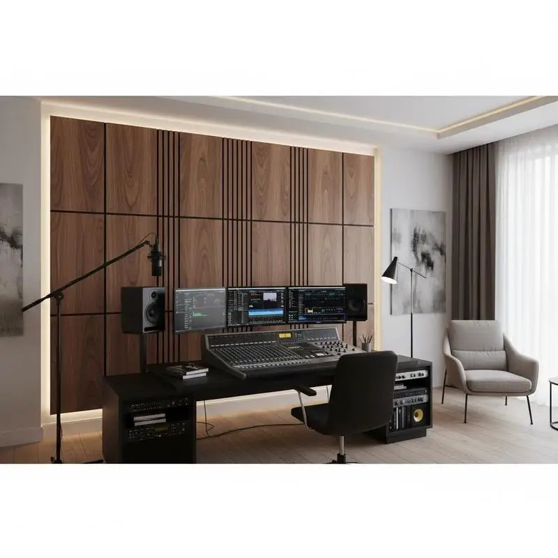 

Wood Slat Acoustic Panels, 7.9 x 94.5 inch, MDF Accent Wooden Wall Panels for Modern Interior Wall, Faux Wood Wall Board Panels for Stylish Decor and Noise Reduction, Walnut