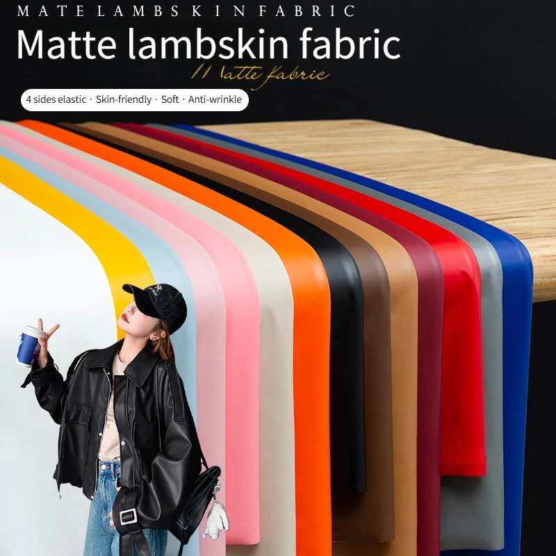 Aliexpress 4 Sides Elastic Matte Imitation Leather Fabric By Meters for Pants Coat Jacket Diy Sewing Soft Anti-wrinkle Wearable Plain Cloth - Aliexpress Deal