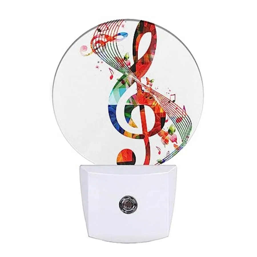 

Music Note Plug-in Night Light, Colorful Musical Theme LED Nightlight with Dusk to Dawn Sensor for Home, Office and All Ages