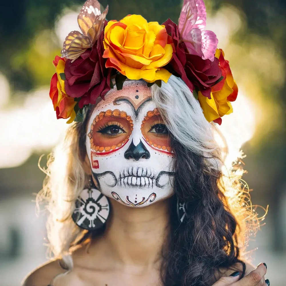Mexican Floral Crown Headband Women Day of the Dead  display picture 1