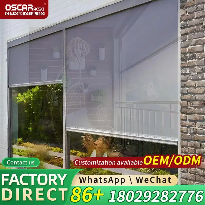 Outdoor Aluminum Louvered Pergola EcoFriendly Windproof for Patio Backyard Balcony Use Rolling Blind