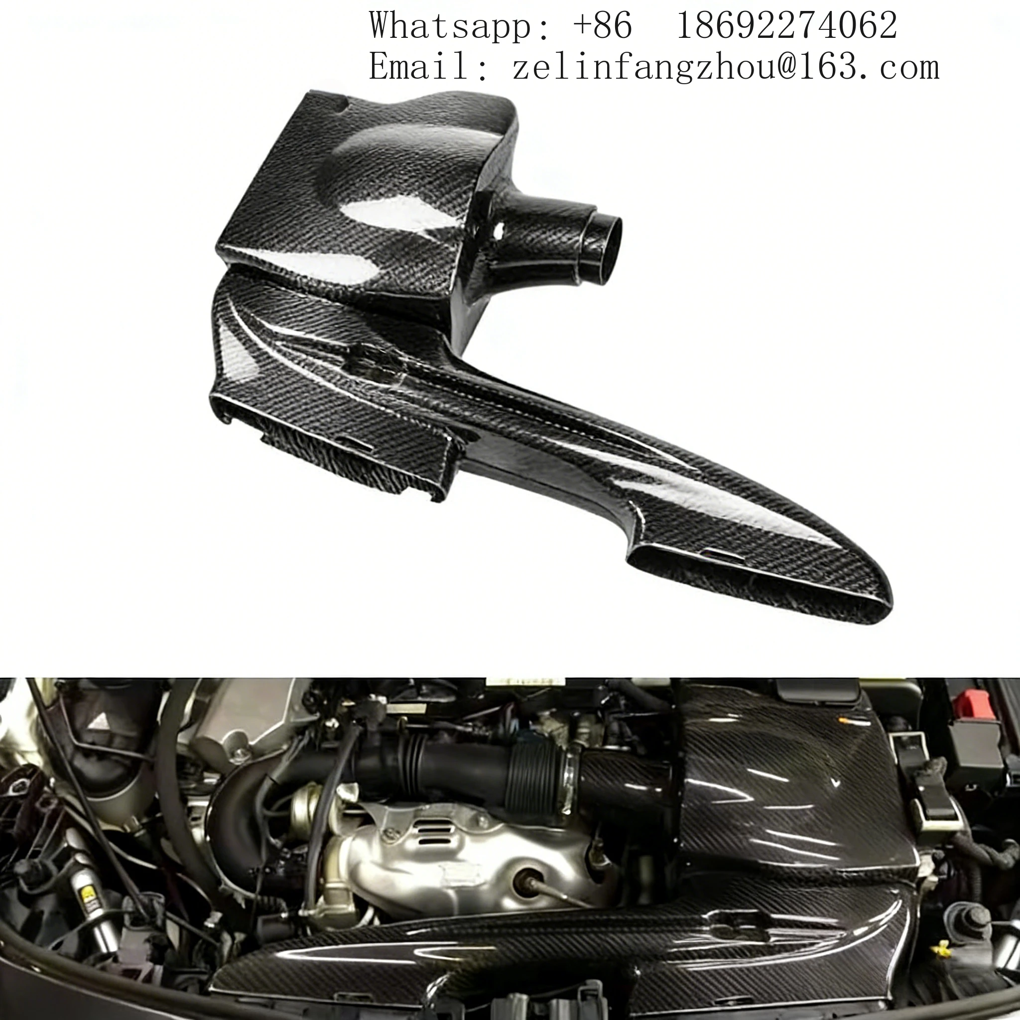 Dry Carbon Fiber Air Filter Air Intake System Car Engine Parts Air Induction System For Mercedes Benz CLA A-Class W176 M270 2.0T