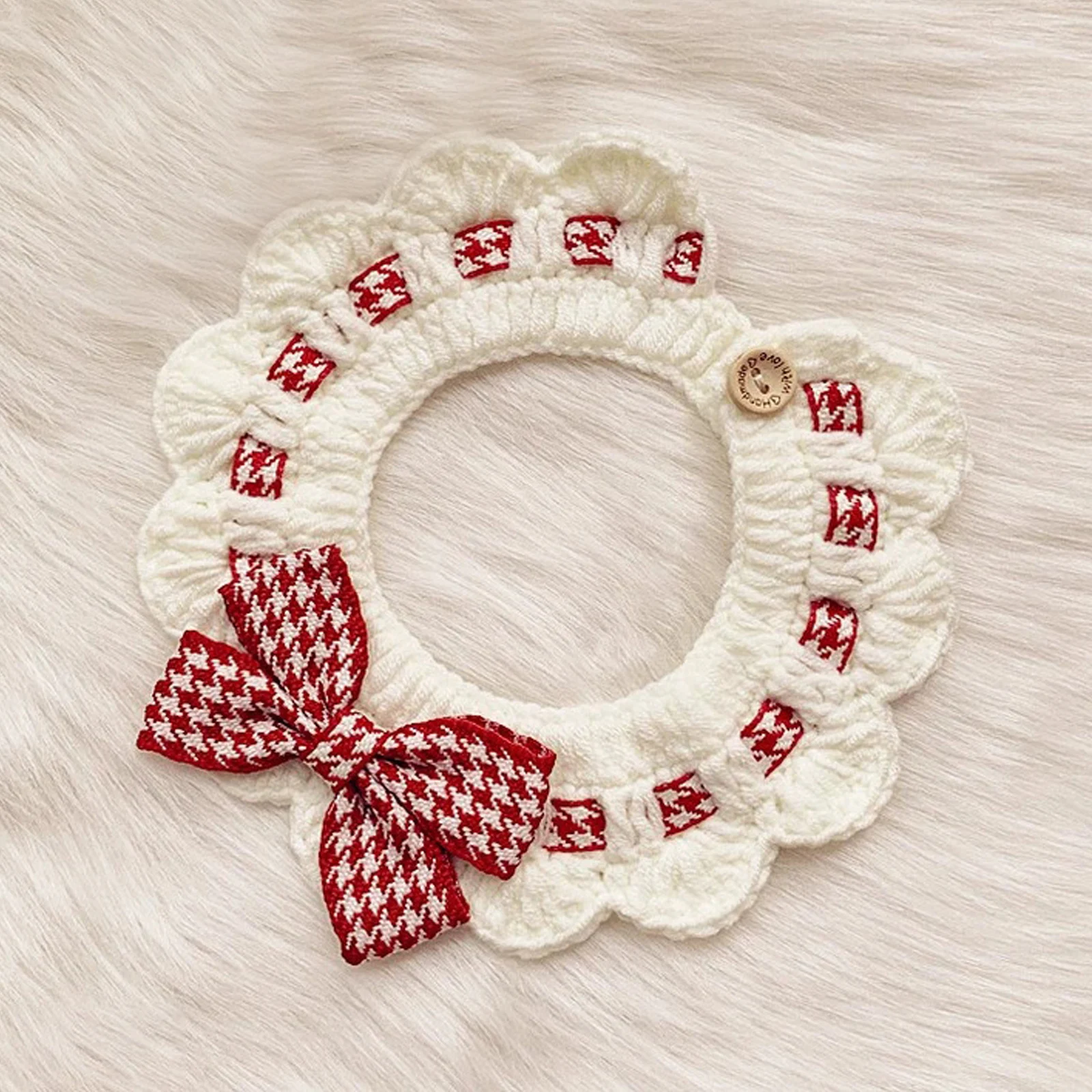 1 Cute Pet Scarf, Warm Neck Wrap for Cats and Dogs in Autumn and Winter, Fashionable Pet Accessory, Suitable for Small and Medium-Sized Pets for Daily Wear, Also Suitable for Parties, Birthdays, and Other Occasions