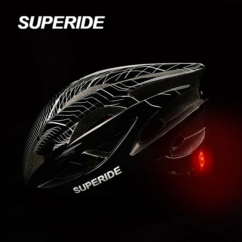 SUPERIDE Fahrradhelm für Kinder und Erwachsene mit Rücklicht, ultraleichter Rennradhelm, Outdoor-Sport-MTB-Fahrradhelm