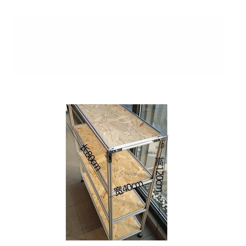 Prateleira europeia em placa de pinho com perfil de alumínio, estante móvel, prateleira