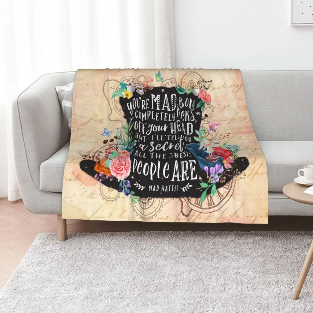 

Mad Hatter Throw Blanket Decoratives Luxury Thicken Loose for winter Blankets
