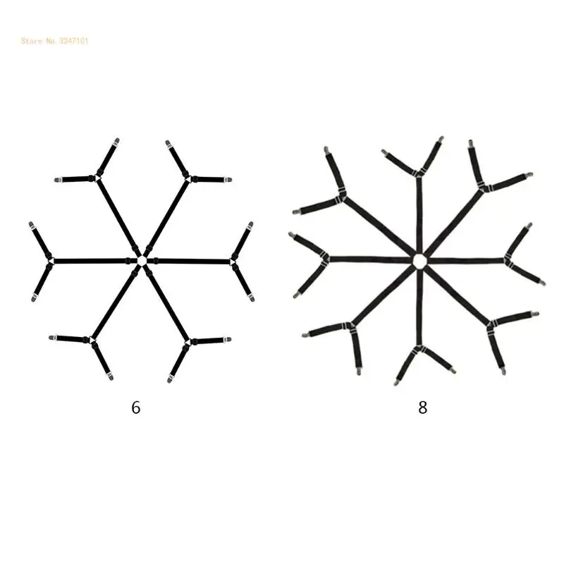 6 Straps/8 Straps for Triangle Bed Sheet Matress Holder Elastic Multi-function C Dropship