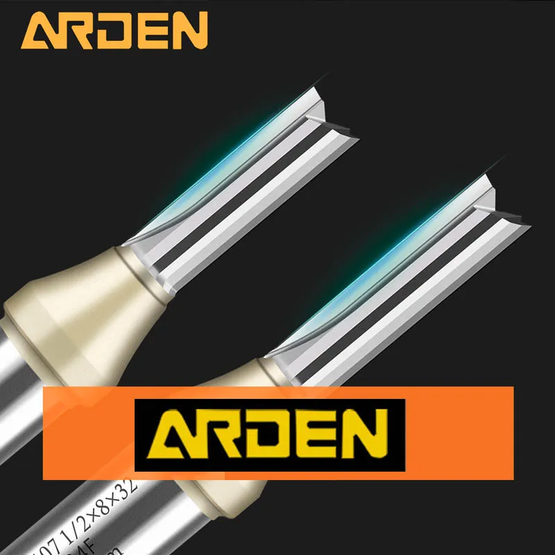 Arden 2 Flutes TCT Straight End Mill Woodworking  CNC Tool Carbide Cutter 1/2 Shank Router Bit For Wood MDF Plywood Chipboard