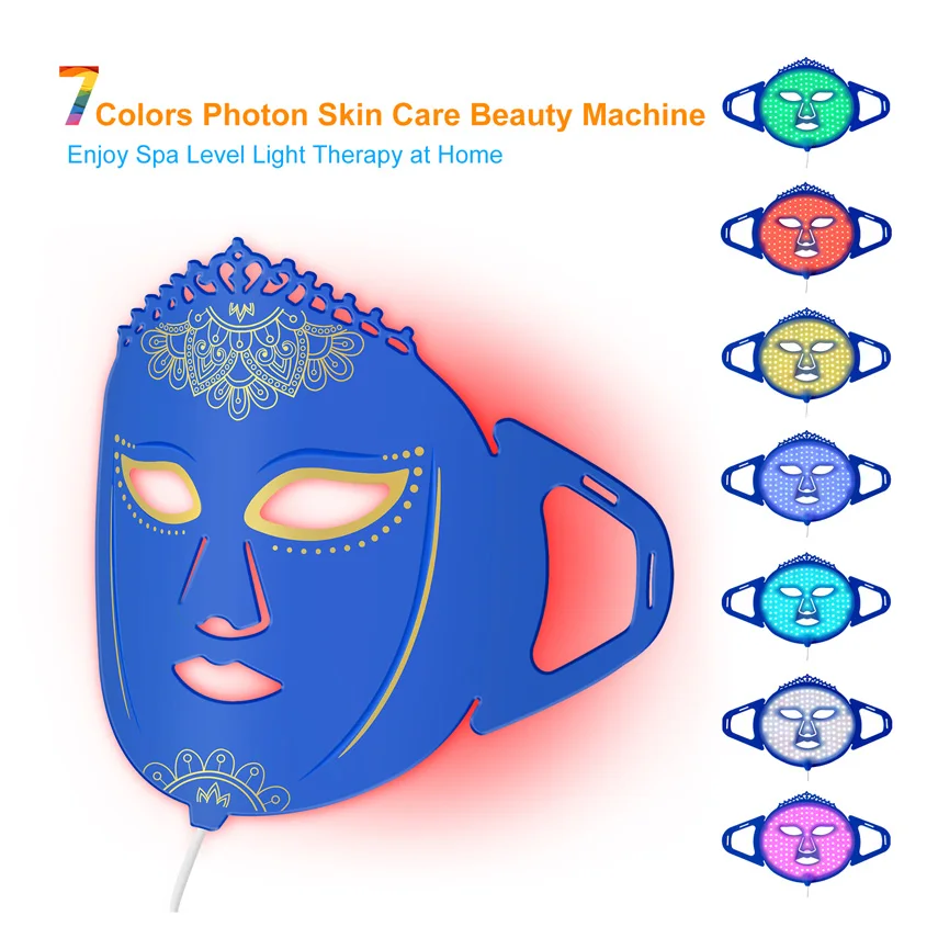 Frovab-Masque facial de thérapie par la lumière bleue, appareil de beauté, photothérapie, PDT pour le remodelage de la peau, blanchiment de l'acné, 7 couleurs