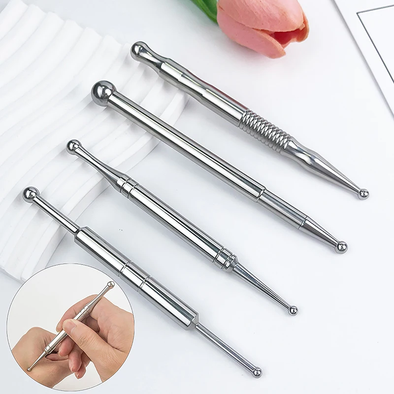 

1 Pc Stainless Steel Ears Acupuncture Point Probe Massage Tool Point Probe Pen Massager For Face Portable Acupoint Detecting Pen