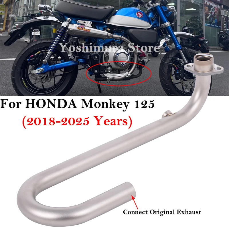 

Slip On For Honda Monkey 125 Monkey125 2018 - 2025 Motorcycle Exhaust Escape System Front Link Pipe Connect Original Muffler