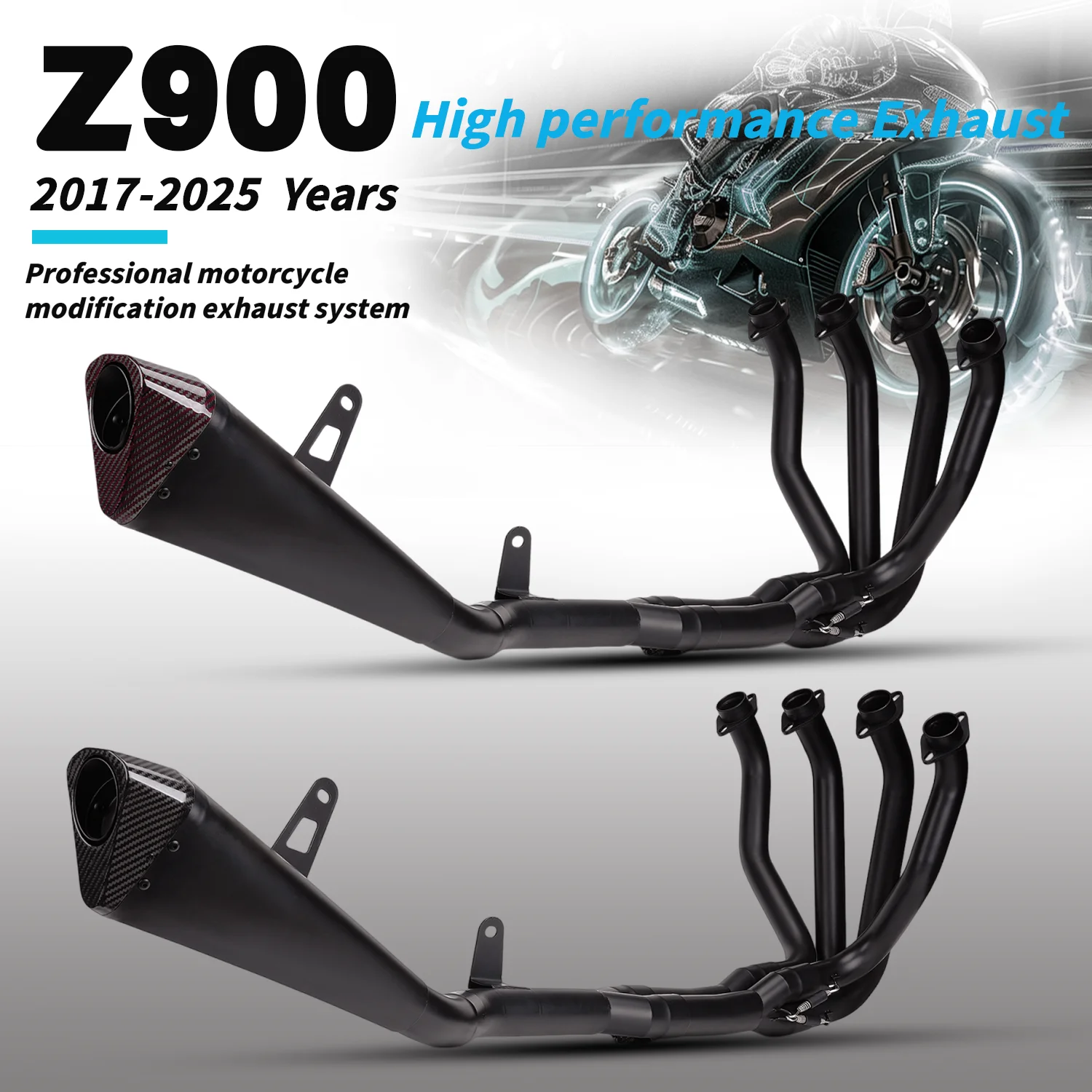 

Выхлопная система BROCK Penta Z900 Black Knight, полный комплект для мотоциклов KWSK Z900 2017-2025, нержавеющая сталь