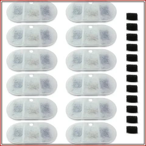 Replacement Filter Compatible with PETLIBRO Pet Water Fountain, BPA-Free, 12-Pack