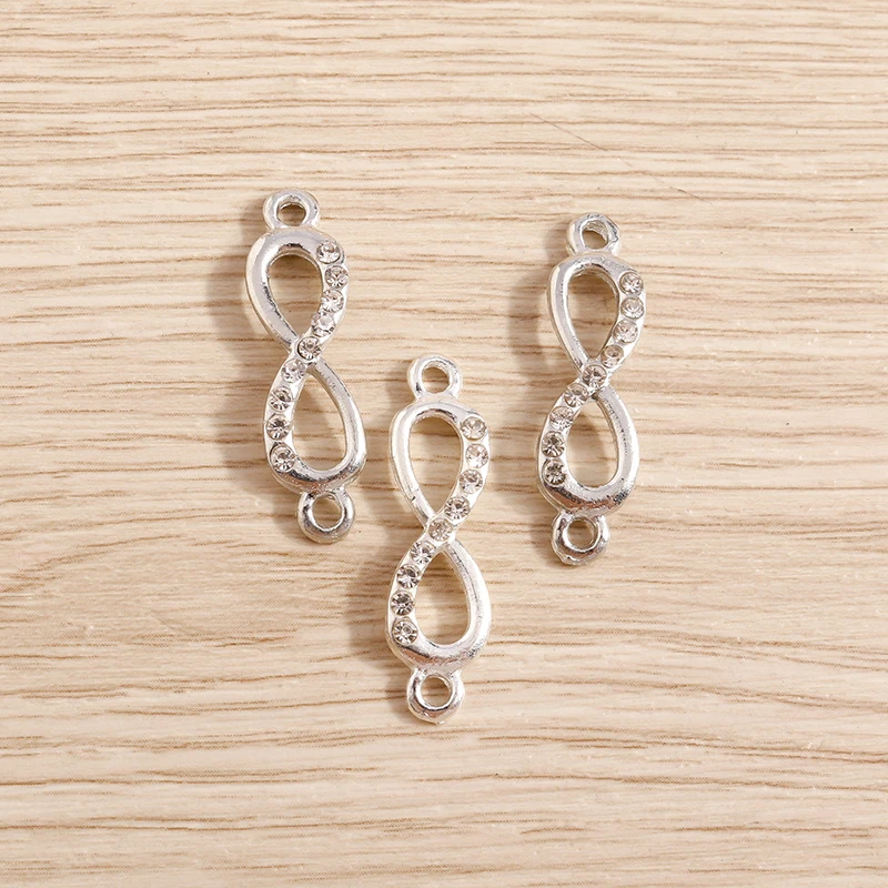 20 stücke 8x28mm niedliche Legierung Unendlichkeit Symbol Charms Anschlüsse für Schmuck machen DIY hand gefertigte Armbänder Halsketten Handwerk liefert – Detail 4